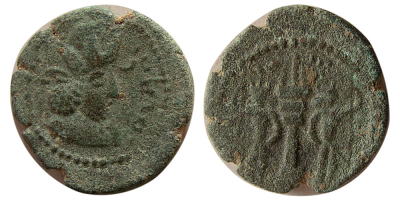 SASANIAN KINGS, Shapur I, 240-271. Æ (3.05 gm; 17 mm). Eastern style with crown ...