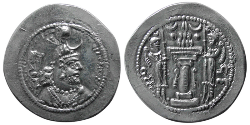 SASANIAN KINGS, Yazdgird I. 399-420 AD. AR Drachm (4.05 gm; 30 mm). Standard iss...