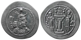 SASANIAN KINGS, Yazdgird I. 399-420 AD. AR Drachm. Ray mint.
