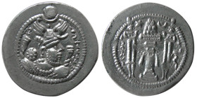 SASANIAN KINGS, Peroz, 3rd Crown. 457-484 AD. AR Drachm.