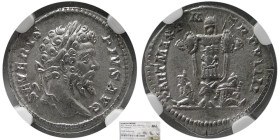 ROMAN EMPIRE; Septimius Severus. AR Denarius. NGC-AU.