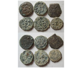 GROUP LOT of 6 SASANIAN Bronze Coins. Different rulers.