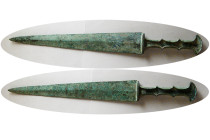 LURISTAN, Circa 2000-1000 BC. Bronze Dagger with ornate handle.