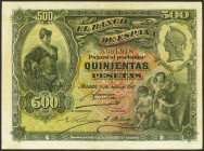 500 Pesetas. 15 de Julio de 1907. Sin serie y sello en seco ESTADO ESPAÑOL / BURGOS. (Edifil 2021: 412). MBC.