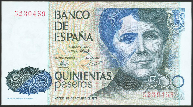 500 Pesetas. 23 de Octubre de 1979. Sin serie. (Edifil 2021: 476, Pick: 157). SC...