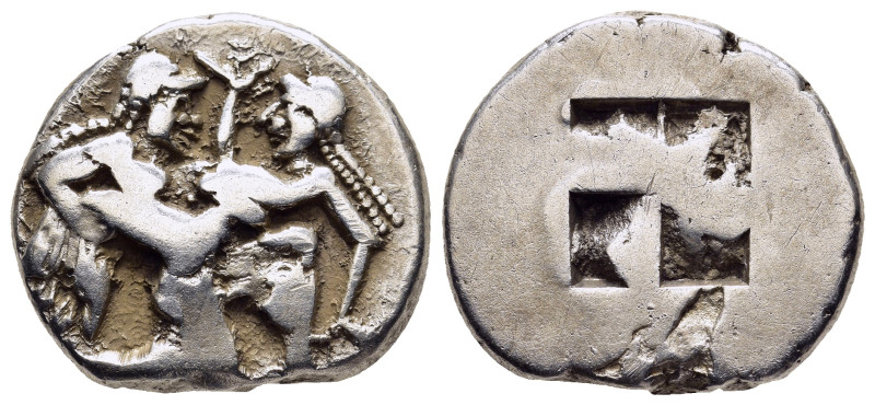 ISLANDS off THRACE. Thasos. Stater (circa 500-480 BC).

Obv: Ithyphallic satyr a...