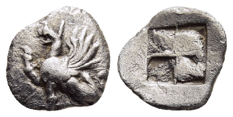 THRACE. Abdera. Obol (circa 520/15-500 BC).

Obv: Griffin seated to left, right ...