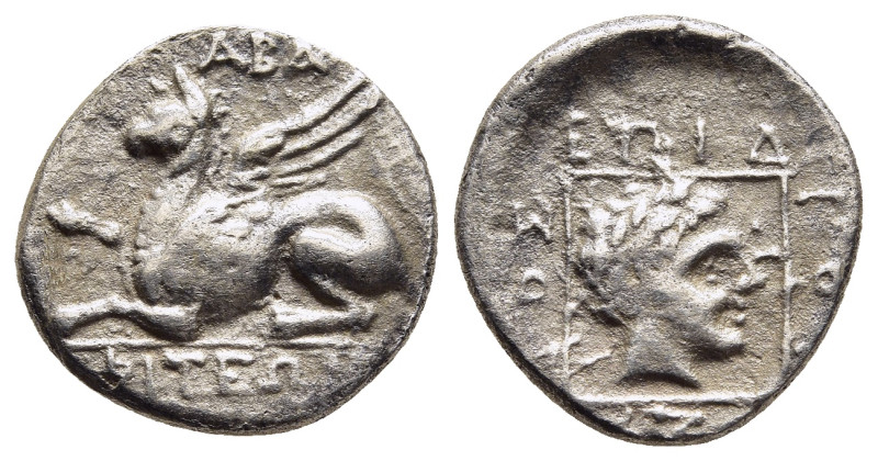 THRACE. Abdera. Tetrobol (circa 336/5-335/4 BC). Dionysados, magistrate.

Obv: A...