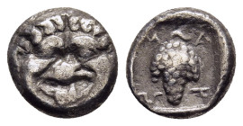 THRACE. Maroneia. Obol (circa 398-385 BC).

Obv: Facing gorgoneion.
Rev: MAPΩ.
Grape bunch within incuse square.

Cf. Schönert-Geiss 354-5.

Condition...