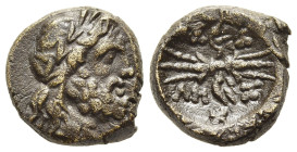 MACEDON. Pella. AE (circa 187-131 BC).

Obv: Laureate head of Zeus right.
Rev: ΠΕΛΛΗΣ.
Winged thunderbolt; below, monogram.

SNG ANS 618-9.

Condition...