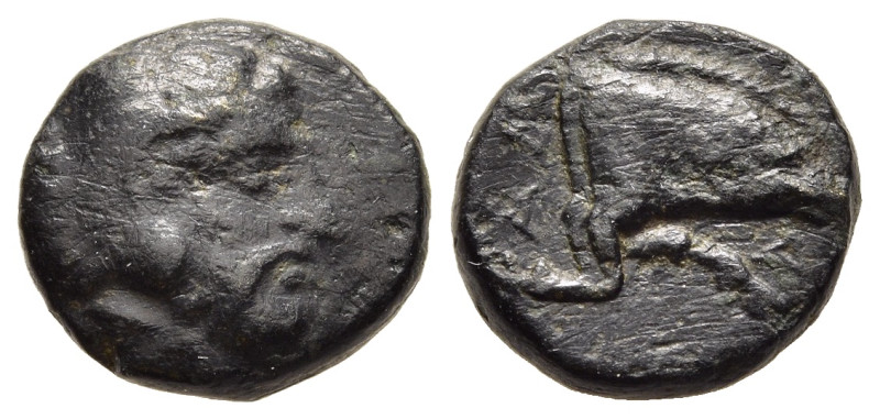 KINGS of MACEDON. Amyntas III (393-369 BC). AE.

Obv: Head of Herakles right, we...