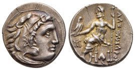 KINGS of MACEDON. Alexander III 'the Great' (336-323 BC). Drachm. Abydos, struck under Antigonos I Monophthalmos (circa 306/5-301 BC). 

Obv: Head of ...