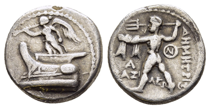 KINGS of MACEDON. Demetrios I Poliorketes (306-283 BC). Hemidrachm. Tarsos.

Obv...