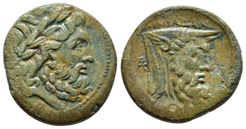 AKARNANIA. The Oiniadai. AE (circa 219-211 BC).

Obv: Laureate head of Zeus righ...