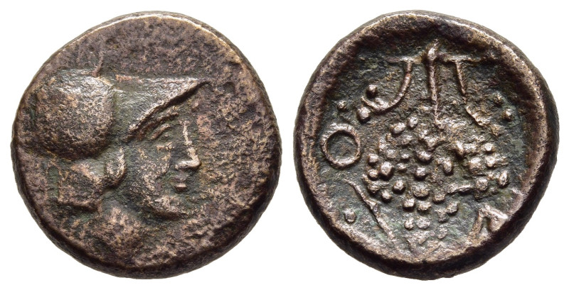 LOKRIS. Lokris Opuntii. AE (late 3rd Century BC).

Obv: Head of Athena to right,...