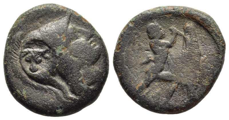 PHOKIS. Federal Coinage. Countermarked AE (circa 3rd century BC) of Antigonos II...