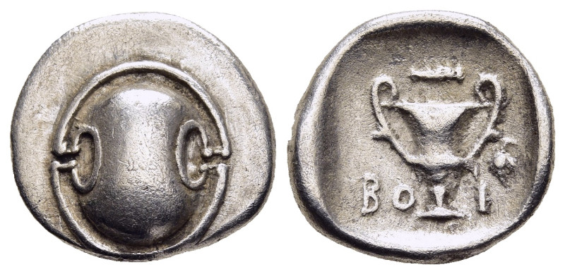 BOEOTIA. Federal Coinage. Hemidrachm (circa 395-340 BC).

Obv: Boeotian shield.
...