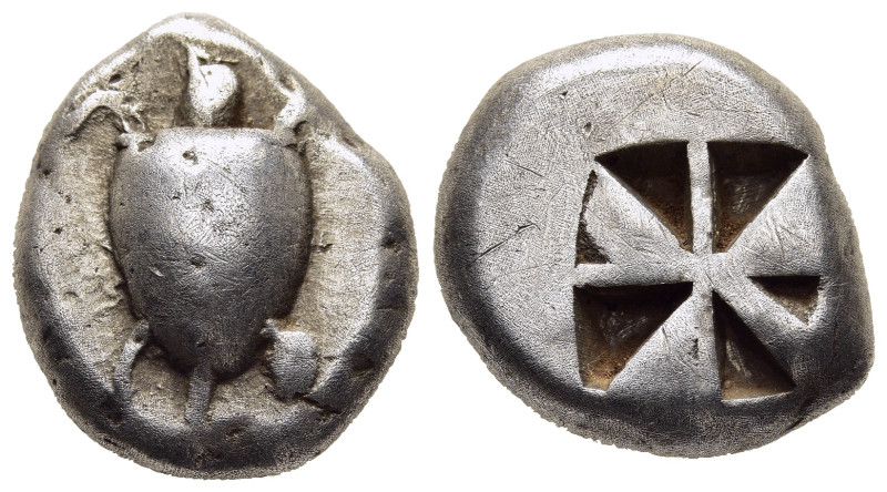 ISLANDS off ATTICA. Aegina. Stater (circa 525-480 BC).

Obv: Sea tortoise.
Rev: ...