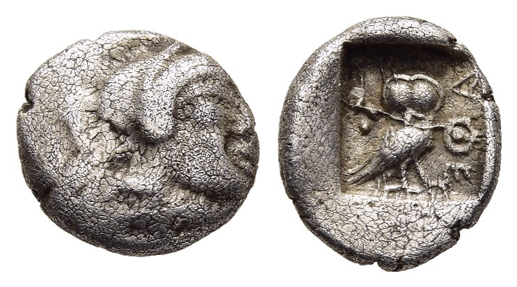 ATTICA. Athens. Tritartemorion (circa 500/490-485/480 BC).

Obv: Helmeted archai...