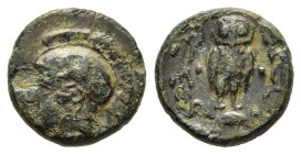 ATTICA. Athens. AE (circa 364-362 BC). Struck during the siege of Olynthos by the Athenian commander Timotheos.

Obv: Helmeted head of Athena left.
Re...