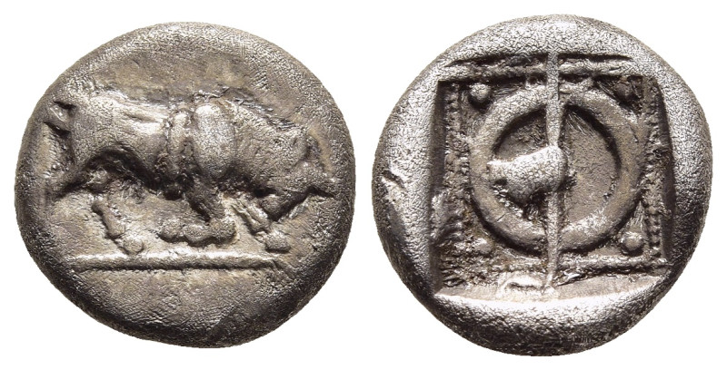 PHLIASIA. Phlious. Hemidrachm (circa 430-420 BC).

Obv: Bull, with central garla...