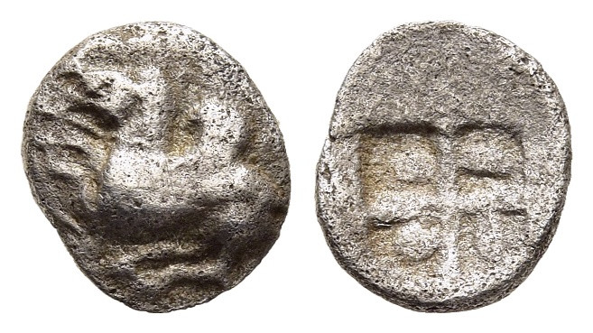 CORINTHIA. Corinth. Hemiobol (circa 550-515 BC).

Obv: Q; Pegasos flying left. 
...