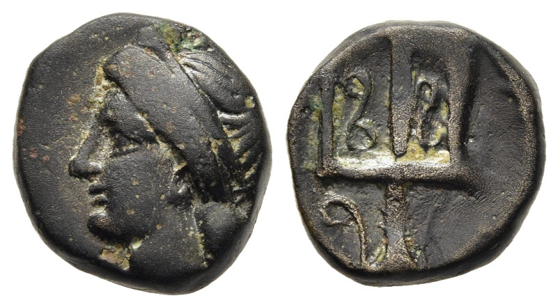 ARGOLIS. Troizen. AE (circa 300-270 BC).

Obv: Head of Athena left, wearing tain...