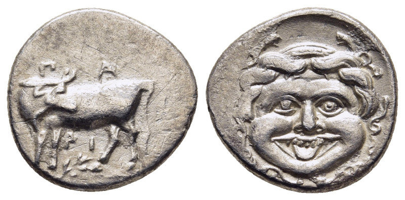 MYSIA. Parion. Hemidrachm (4th century BC).

Obv: ΠΑ / ΡΙ.
Bull, with head right...