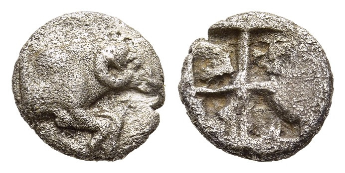 TROAS. Kebren. Hemiobol (5th century BC).

Obv: Forepart of a ram to right. 
Rev...