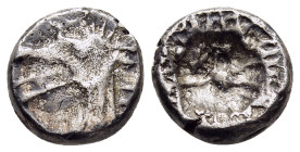 CARIA. Kindya. Tetrobol (circa 510-480 BC).

Obv: Head of ketos left.
Rev: Incuse geometric pattern.

SNG Kayhan 810; SNG Ashmolean 295–315 (uncertain...