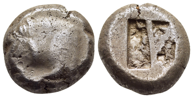 CARIA. Mylasa (?). Stater (circa 520-490 BC).

Obv: Forepart of lion left.
Rev: ...