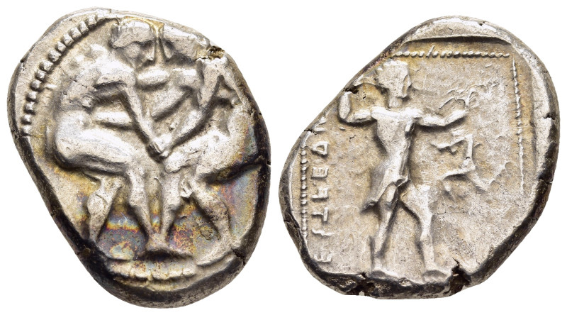 PAMPHYLIA. Aspendos. Stater (circa 380/75-330/25 BC).

Obv: Two wrestlers grappl...