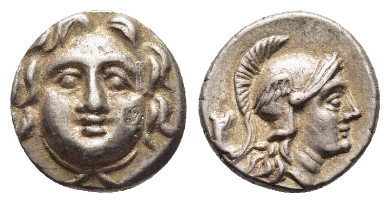 PISIDIA. Selge. Obol (circa 350-300 BC).

Obv: Facing gorgoneion.
Rev: Head of A...