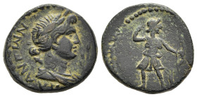 CILICIA. Adana. AE (circa 164-27 BC).

Obv: ΑΔΑΝΕWΝ.
Laureate and draped bust of Apollo right, wearing quiver over left shoulder; laurel branch before...