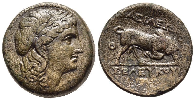SELEUKID KINGDOM. Seleukos I (312-281 BC). AE (280s BC). Seleukeia.

Obv: Laurea...