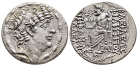 SELEUKID KINGDOM. Philip I Philadelphos (Circa 95-83 BC). Tetradrachm. Uncertain mint in Cilicia.

Obv: Diademed head right.
Rev: ΒΑΣΙΛΕΩΣ ΦΙΛΙΠΠΟV / ...