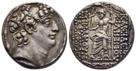 SELEUKID KINGDOM. Philip I Philadelphos (Circa 95-83 BC). Tetradrachm. Antioch on the Orontes.

Obv: Diademed head right.
Rev: ΒΑΣΙΛΕΩΣ ΦΙΛΙΠΠΟV / ΕΠΙ...