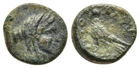 PTOLEMAIC KINGS of EGYPT. Ptolemy II Philadelphos (285-246 BC). AE Dichalkon. Byzantion.

Obv: Veiled head of Arsinoe II right.
Rev: ΠΤΟ ΒΑΣΙ.
Eagle s...