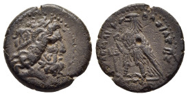 PTOLEMAIC KINGS of EGYPT. Ptolemy III Euergetes (246-222 BC). AE Chalkous. Alexandreia.

Obv: Head of Zeus-Ammon right, wearing tainia.
Rev: ΠΤΟΛΕΜΑΙΟ...