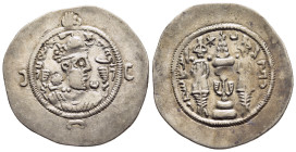 SASANIANS. Khosrau I (531-579). Drachm. HWC mint.

Condition: Very fine.

Weight: 4,07g.
Diameter: 30mm.