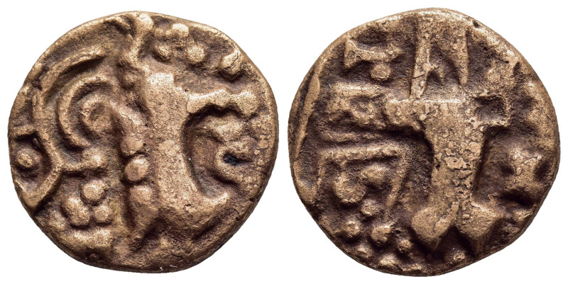 INDIA. Post-Kushan (Jammu-Kashmir). Namvihakya (5th century AD). Base Gold Dinar...