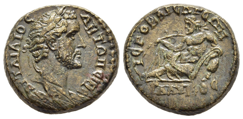 LYDIA. Hierocaesarea. Antoninus Pius (138-161). AE.

Obv: AV KAI T AIΛIOC ANTΩNЄ...