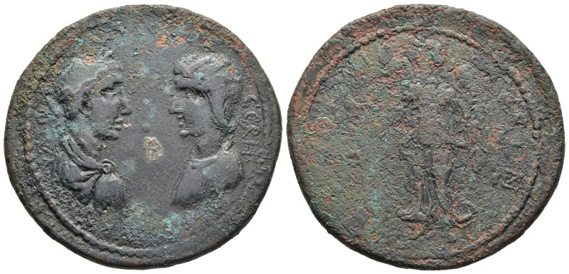 CARIA. Stratonicaea. Philip I the Arab with Otacilia Severa (244-249). AE Medall...