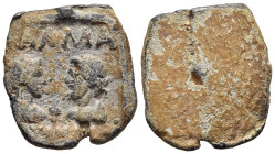 CILICIA. Seleukeia ad Kalykadnon(?). Lead weight of 4 Drachmoi (ca. mid of 3rd century AD).

Obv: ΑΛΜΑ.
Confronted busts of Ceres, holding poppy and A...