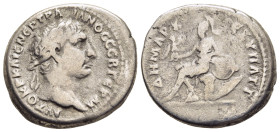 SELEUCIS & PIERIA. Antioch. Trajan (117-138). Tridrachm.

Obv: AVTOKP KAIC NEP TPAIANOC CEB ΓEPM.
Laureate head right.
Rev: ΔΗMAPX EΞ YΠAT Γ.
Athena s...