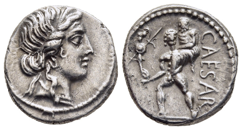 JULIUS CAESAR. Denarius (48-47 BC). Military mint traveling with Caesar in North...