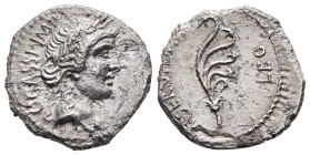 C. CASSIUS WITH M. SERVILIUS. Denarius (43-42 BC) Mint moving with Brutus and Cassius.

Obv: C CASSI IMP.
Laureate head of Libertas right.
Rev: M SERV...