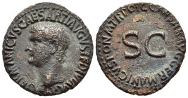GERMANICUS (4-19). As. Rome. Restitution issue struck under Caligula (37-41).

Obv: GERMANICVS CAESAR TI AVGVST F DIVI AVG N
Bare head left.
Rev: C CA...
