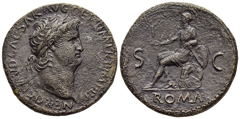 NERO (54-68). Sestertius. Rome.

Obv: NERO CLAVD CAESAR AVG GER P M TR P IMP P P...
