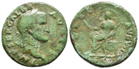 GALBA (68-69). As. Rome.

Obv: SER GALBA IMP CAESAR AVG TR P.
Laureate head right.
Rev: CERES AVGVSTA / S - C.
Ceres, veiled, seated left, holding two...